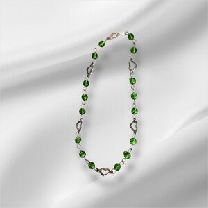 Vibrant Green Beaded Choker Necklace